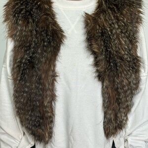 Bebe Brown Faux Fur Vest